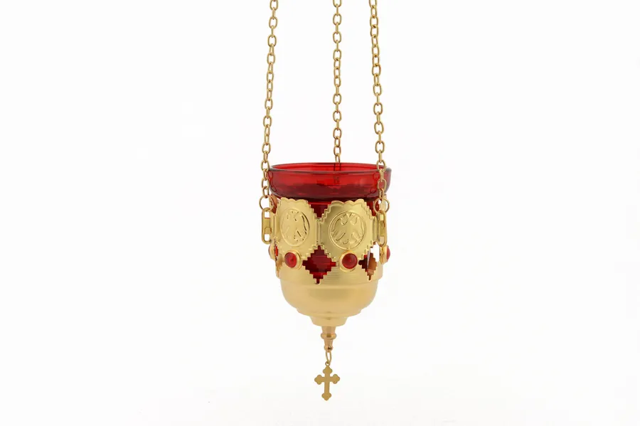 Hanging vigil lamp, Eagles