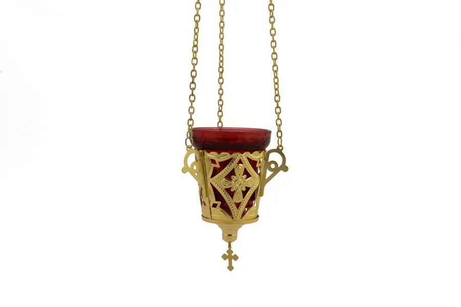 Prince Miloš vigil lamp, brass