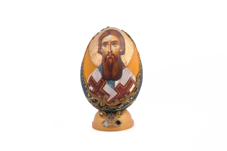Deko-Ei aus Holz, Hl. Sava