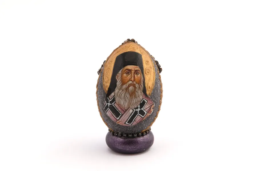Malo, drveno, dekorativno jaje, Sveti Nektarije Eginski