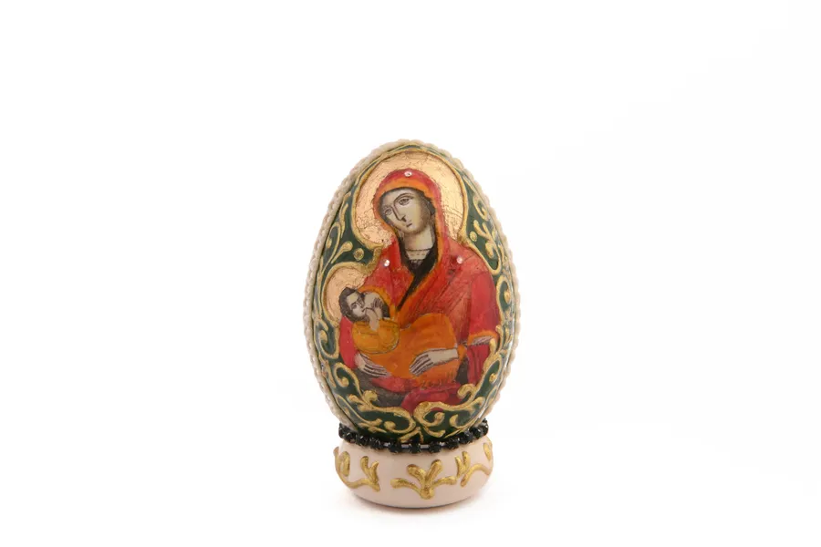 Small gold decorative egg, Most Holy Theotokos the Milk-Giver