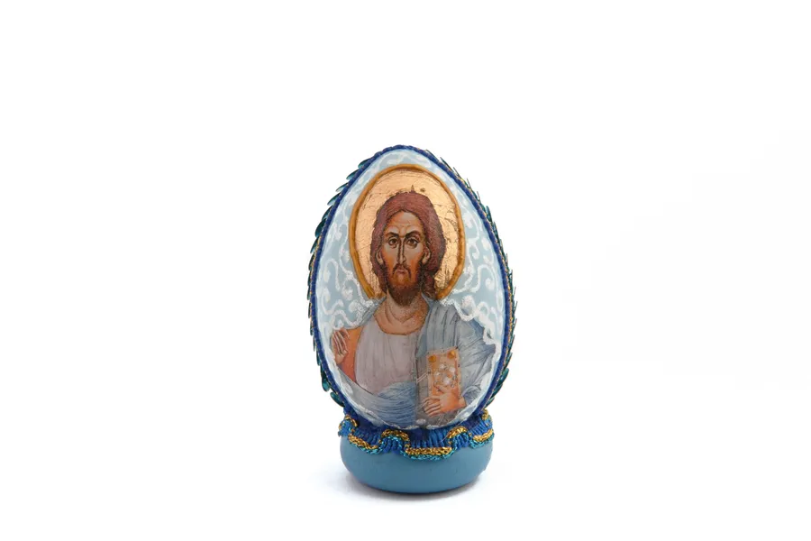 Blaues Deko-Ei, Jesus Christus