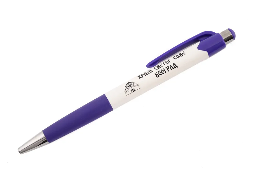 Printed ballpoint pen, purple