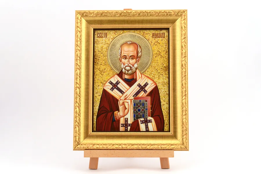 Икона для славы в раме: Св. Николай
