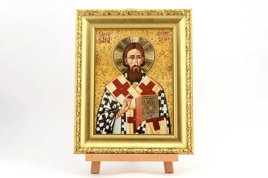 Gerahmte Slava-Ikone – Hl. Sava