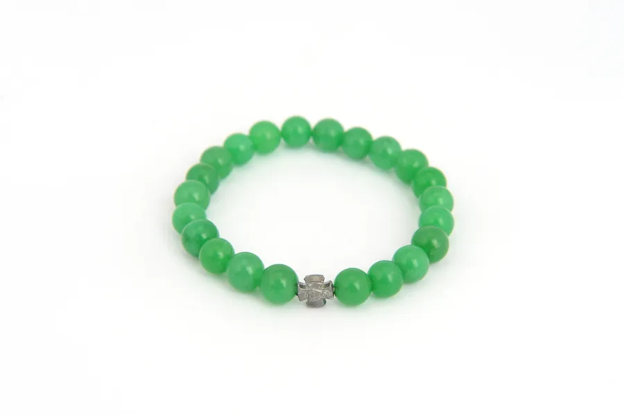Semi-precious stone prayer bracelet, green