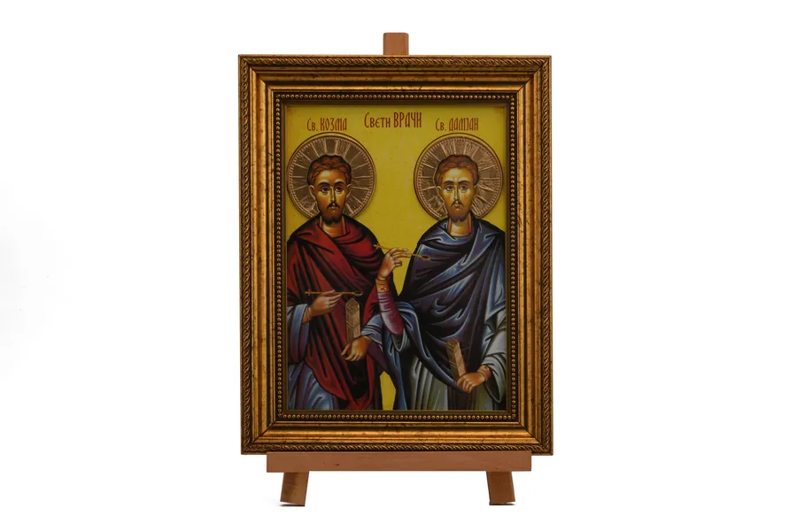Slava-Ikone – Hl. Ärzte (Anargyroi) Kosmas und Damian