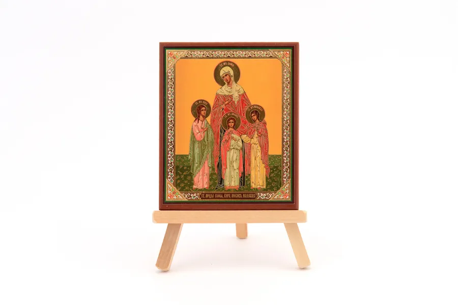 Mounted Icon – St. Sophia, Love, Faith and Hope