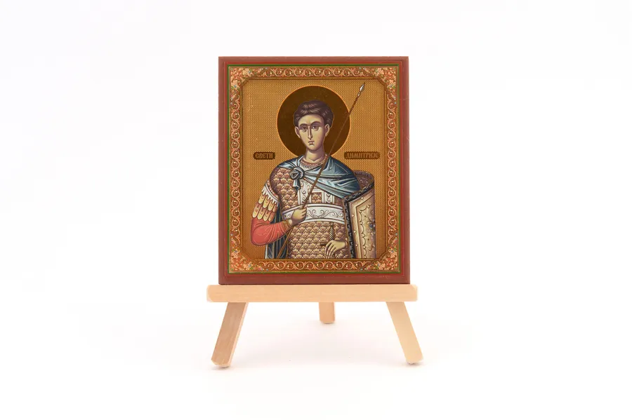 Ikone auf Holz mit Goldprägung – Hl. Demetrios