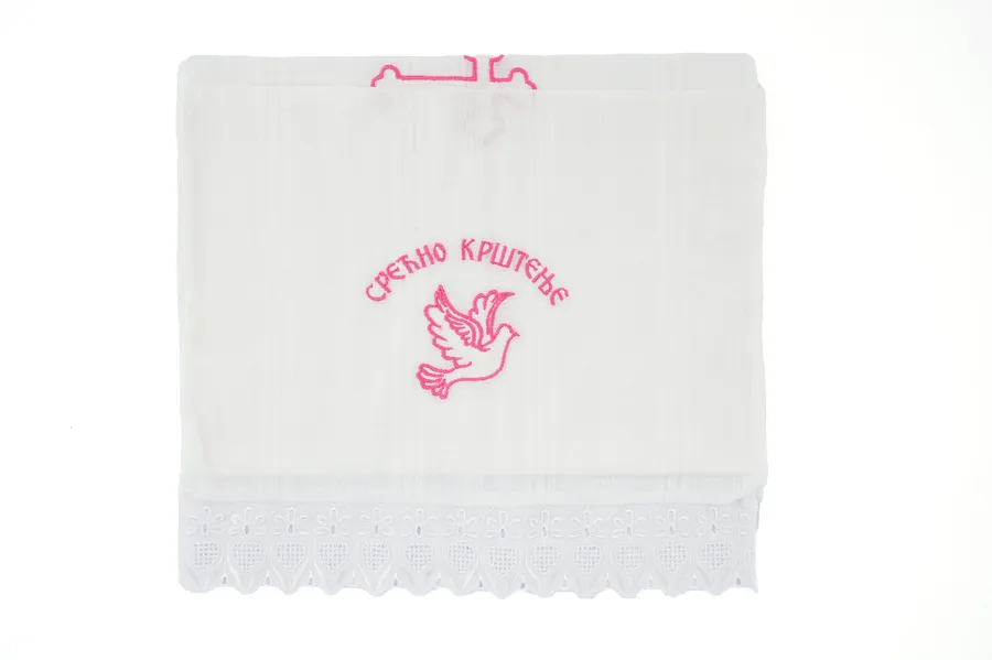 Baptism cloth, pink