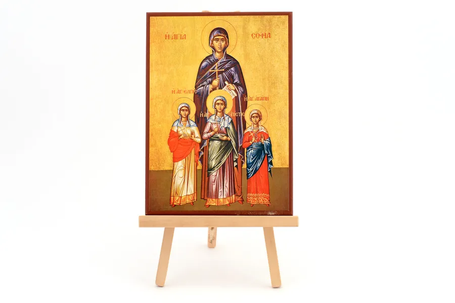 Mounted Icon – Holy Martyrs Love, Faith, Hope and Their Mother Sophia