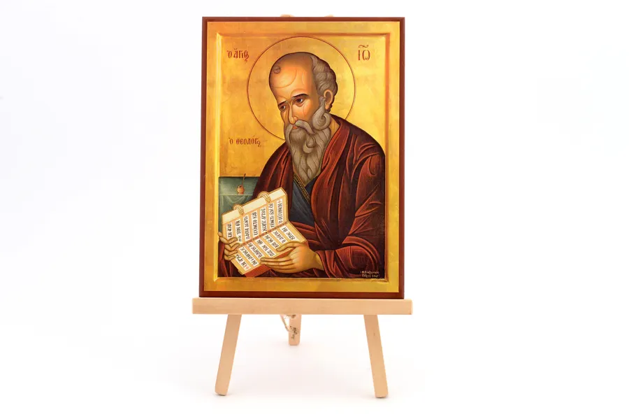 Ikone auf Holz mit Goldprägung – Hl. Johannes der Theologe