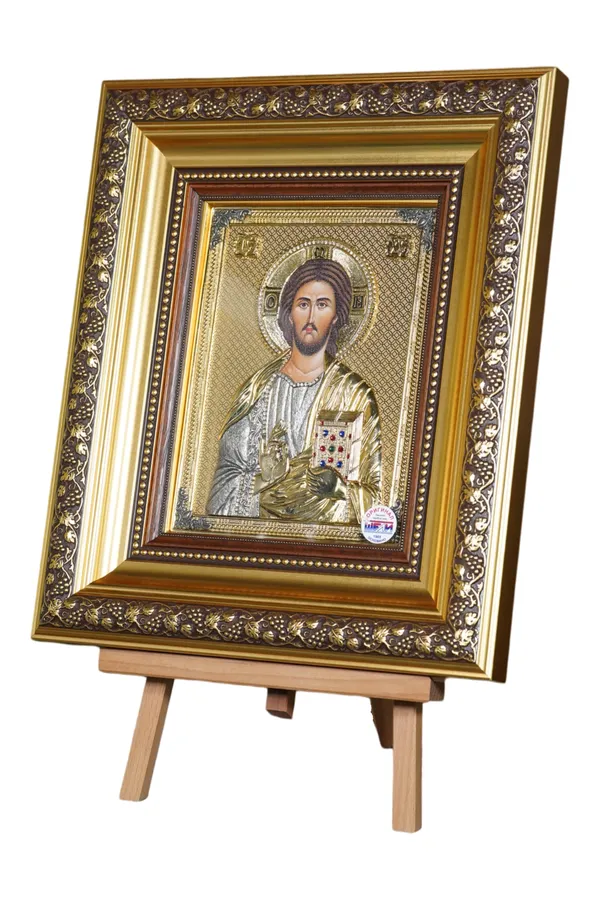 Литая металлическая икона Господа Иисуса Христа